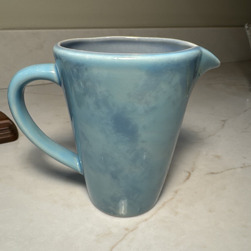 Epoch Stoneware Small Pitcher Blue Ombre Tie Dye pattern‎